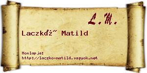 Laczkó Matild névjegykártya